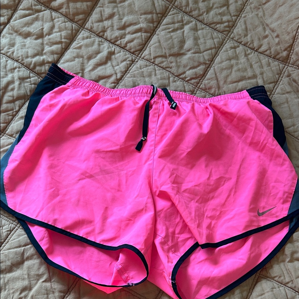 Nike Women's Hot Pink and Black Athletic Shorts